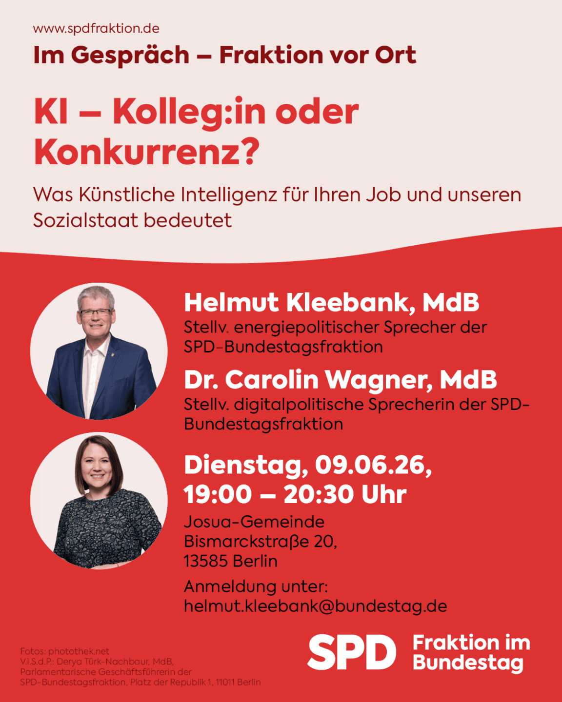 „Fraktion vor Ort“ der SPD-Bundestagsfraktion zum Thema „KI – Kolleg:in oder Konkurrenz?“ mit Helmut Kleebank, MdB, und Dr. Carolin Wagner, MdB 1